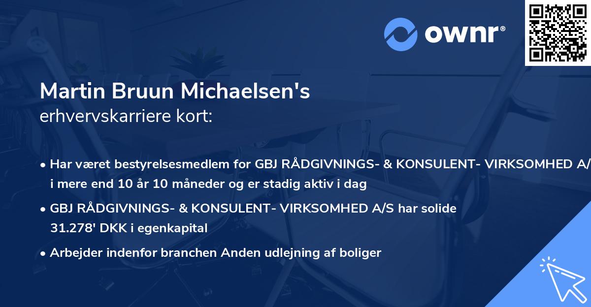 Martin Bruun Michaelsen's erhvervskarriere kort
