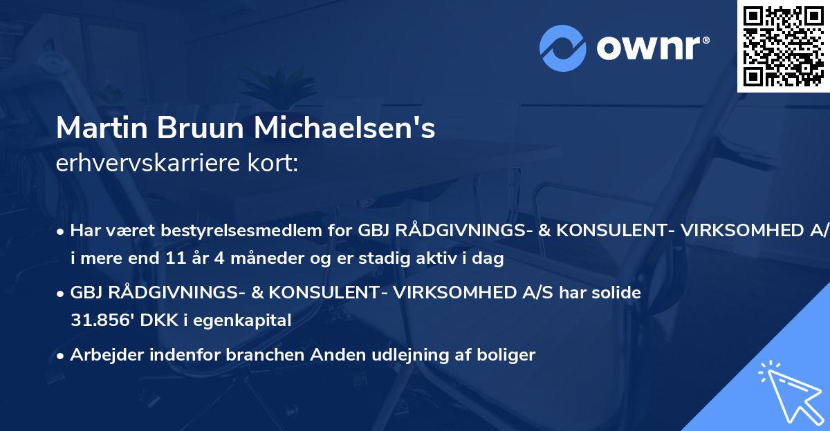 Martin Bruun Michaelsen's erhvervskarriere kort