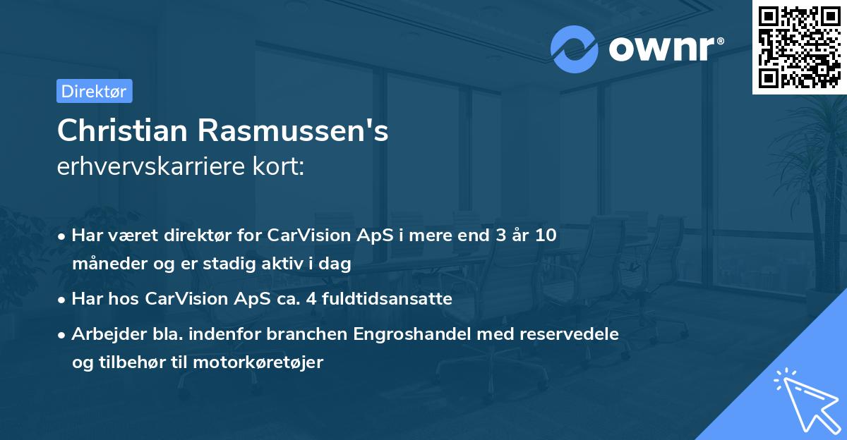 Christian Rasmussen's erhvervskarriere kort