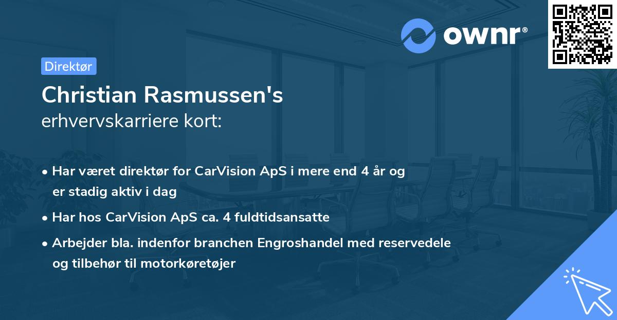 Christian Rasmussen's erhvervskarriere kort