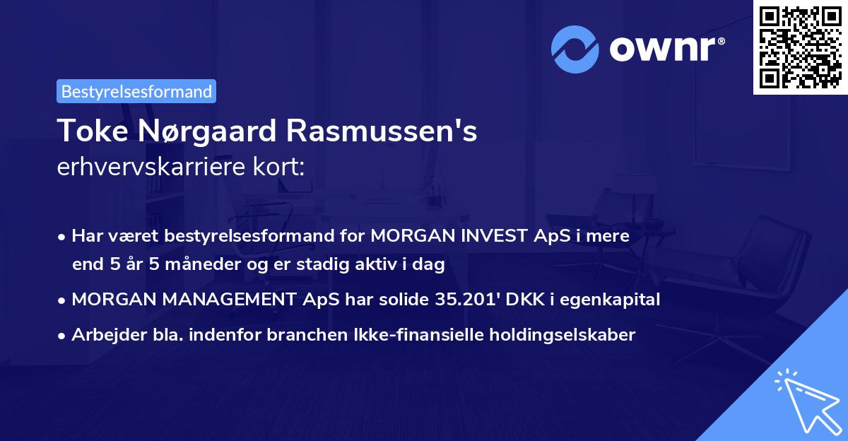 Toke Nørgaard Rasmussen's erhvervskarriere kort