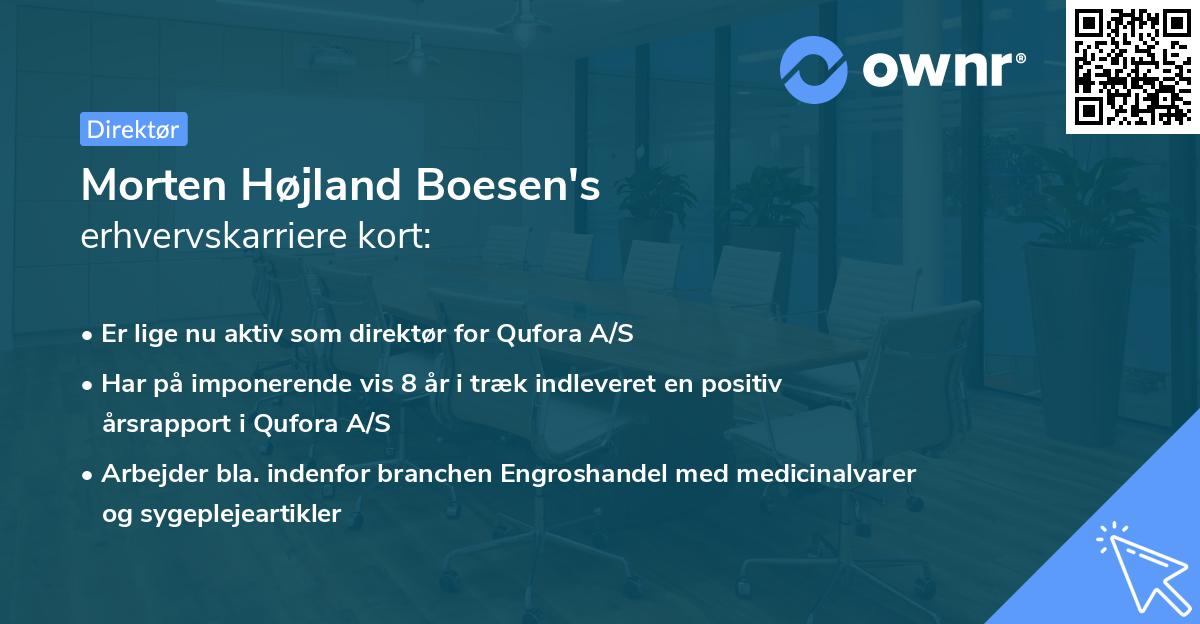 Morten Højland Boesen's erhvervskarriere kort