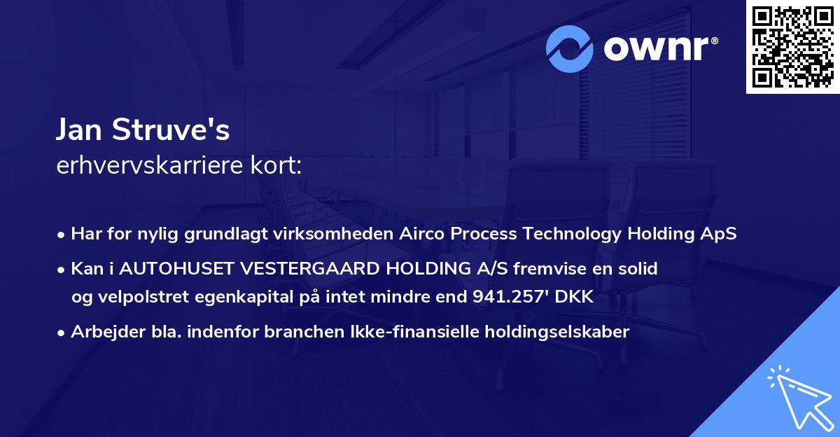 Jan Struve's erhvervskarriere kort