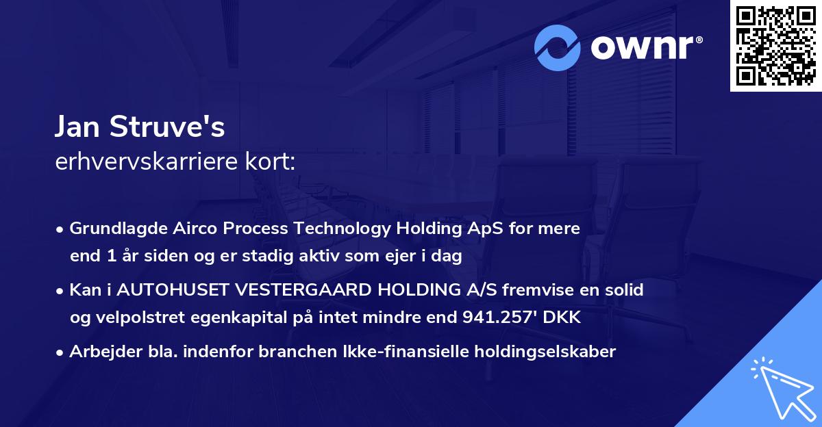 Jan Struve's erhvervskarriere kort