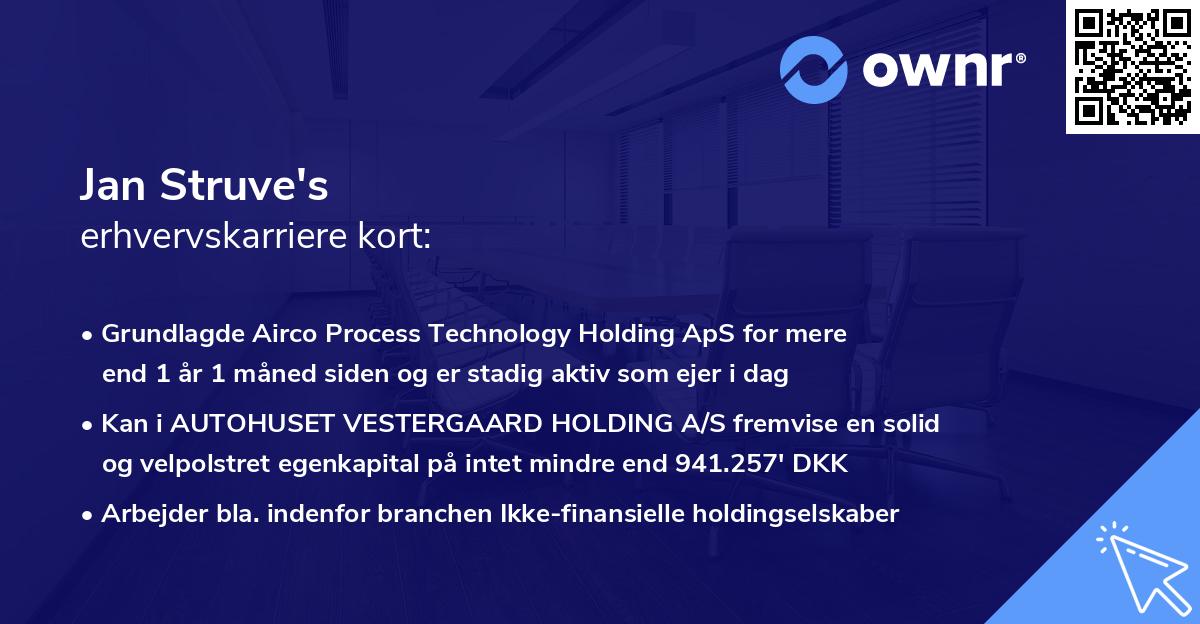 Jan Struve's erhvervskarriere kort
