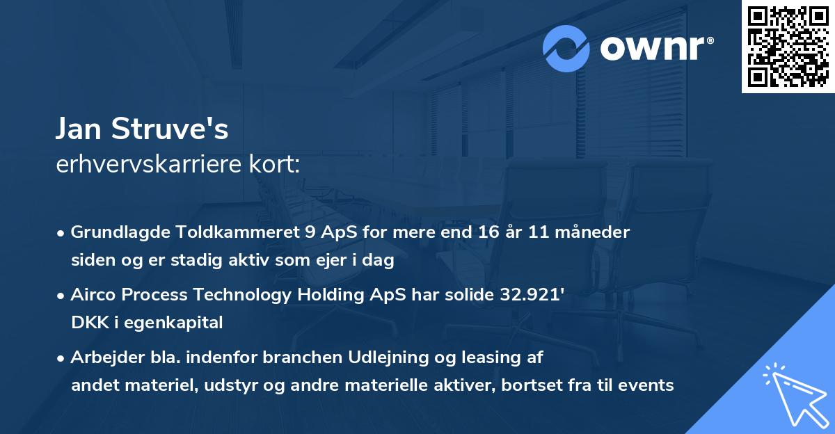 Jan Struve's erhvervskarriere kort