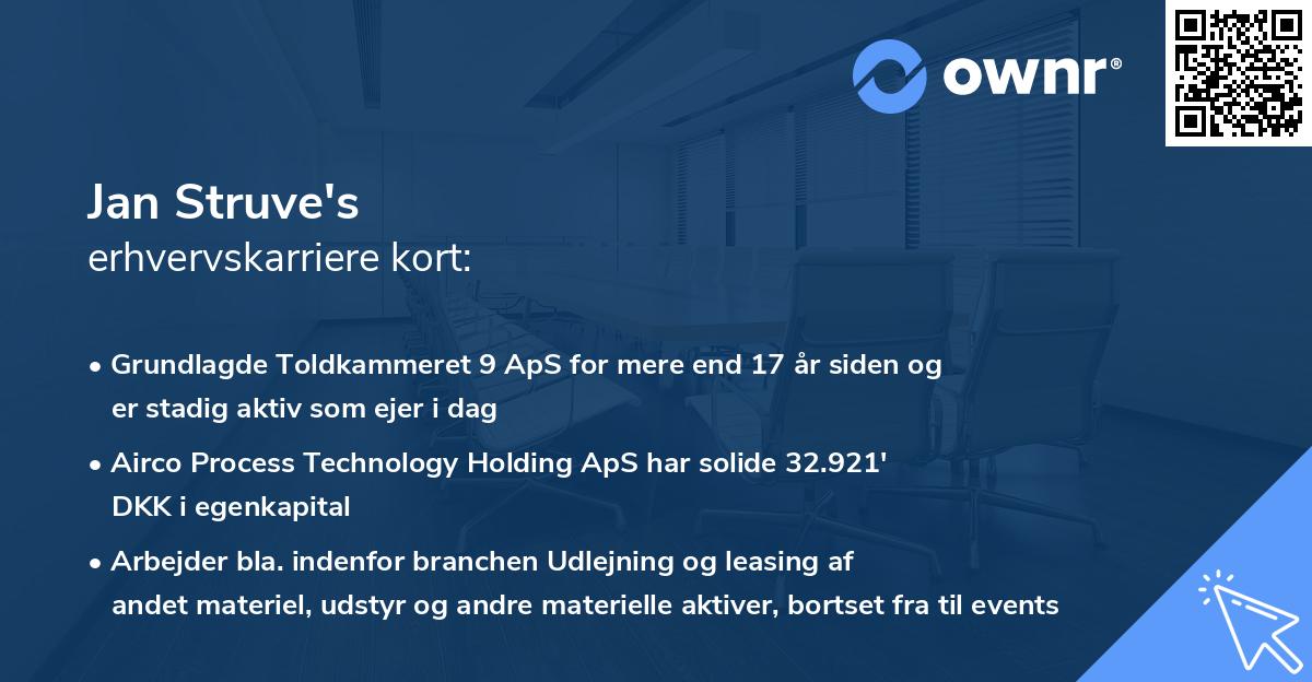 Jan Struve's erhvervskarriere kort