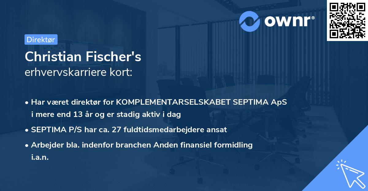 Christian Fischer's erhvervskarriere kort