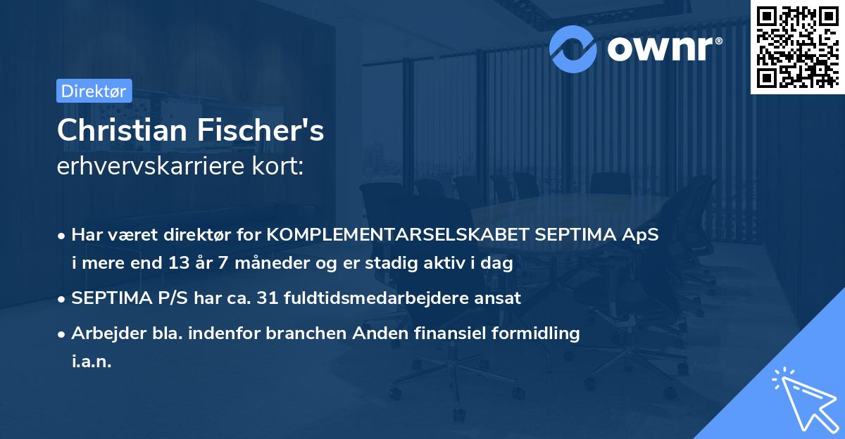 Christian Fischer's erhvervskarriere kort