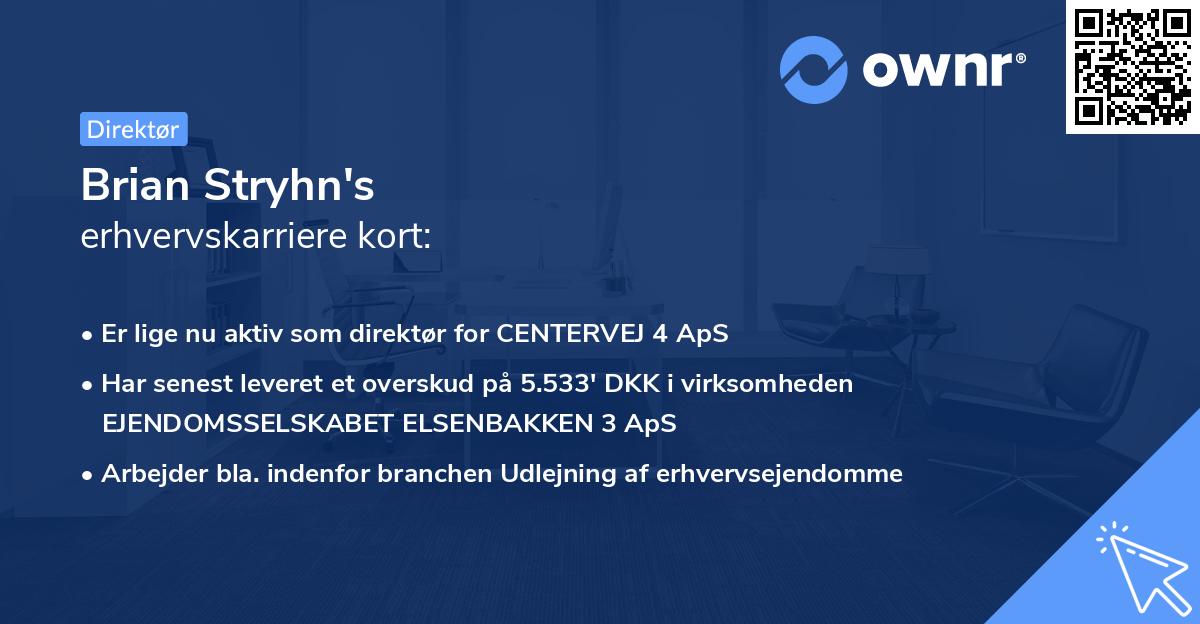 Brian Stryhn's erhvervskarriere kort