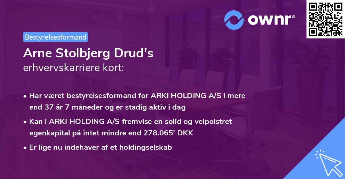 Arne Stolbjerg Drud's erhvervskarriere kort