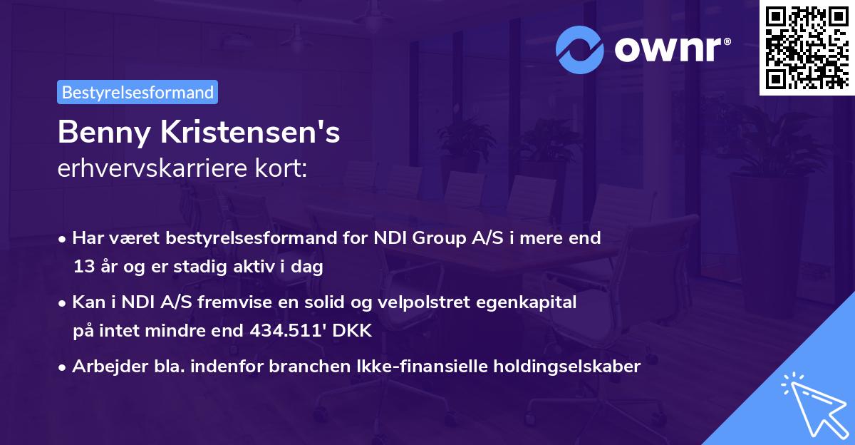 Benny Kristensen's erhvervskarriere kort