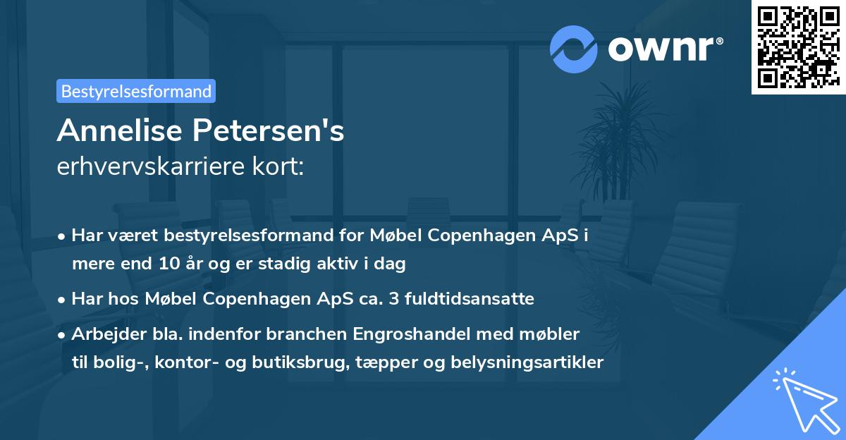 Annelise Petersen's erhvervskarriere kort