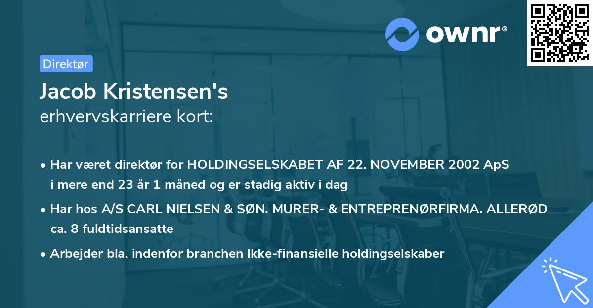 Jacob Kristensen's erhvervskarriere kort