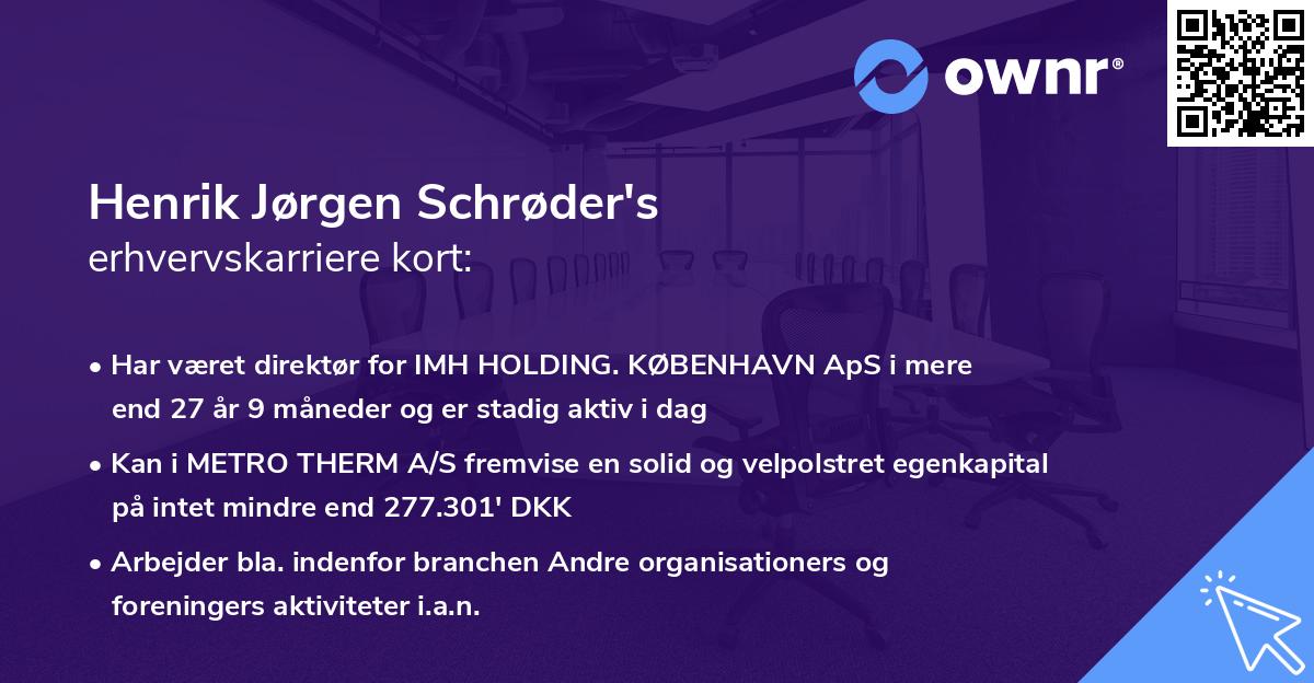 Henrik Jørgen Schrøder's erhvervskarriere kort