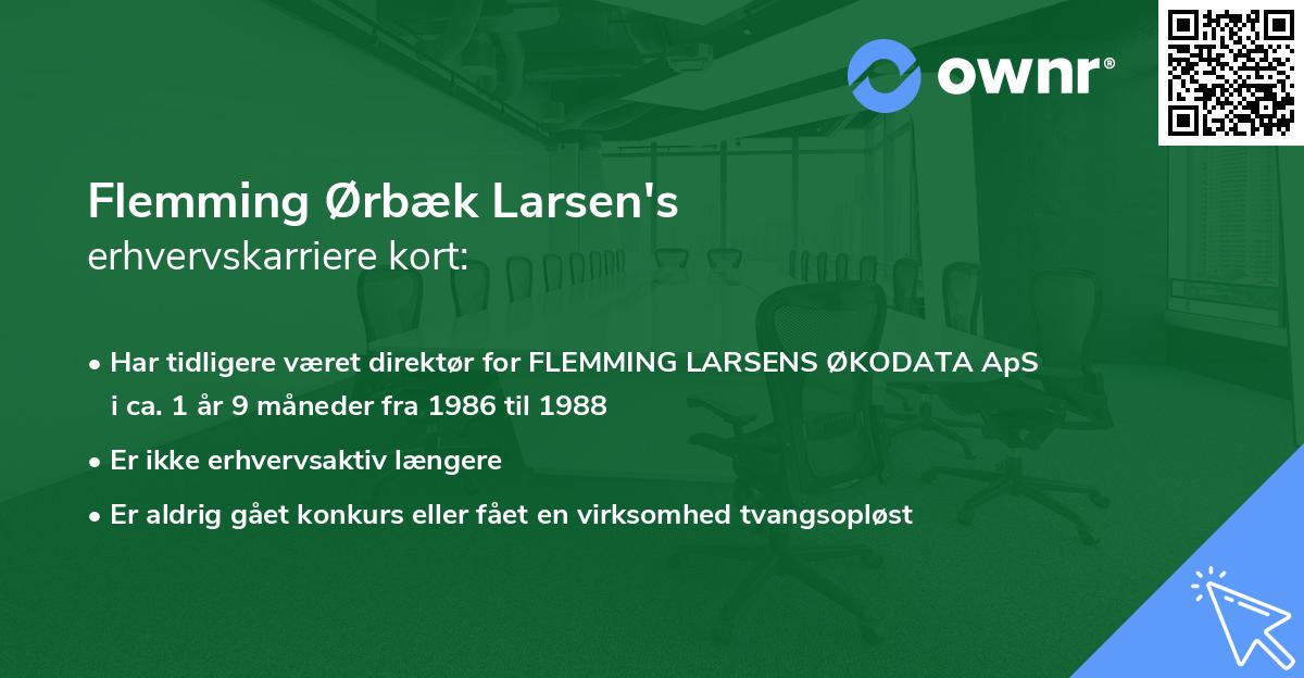 Flemming Ørbæk Larsen's erhvervskarriere kort