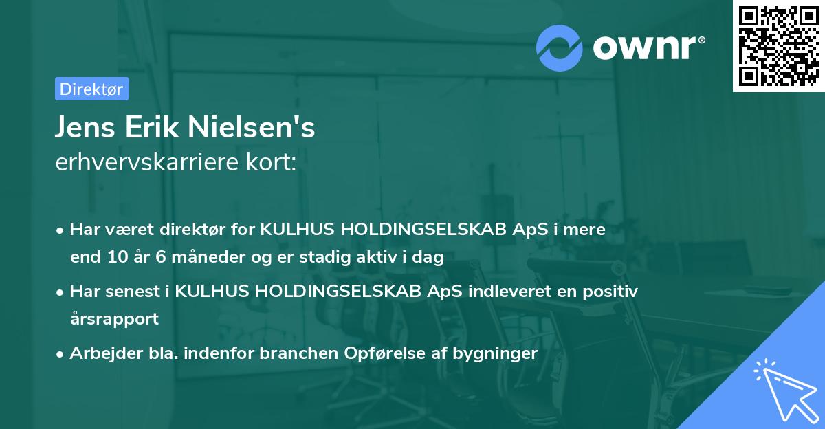 Jens Erik Nielsen's erhvervskarriere kort