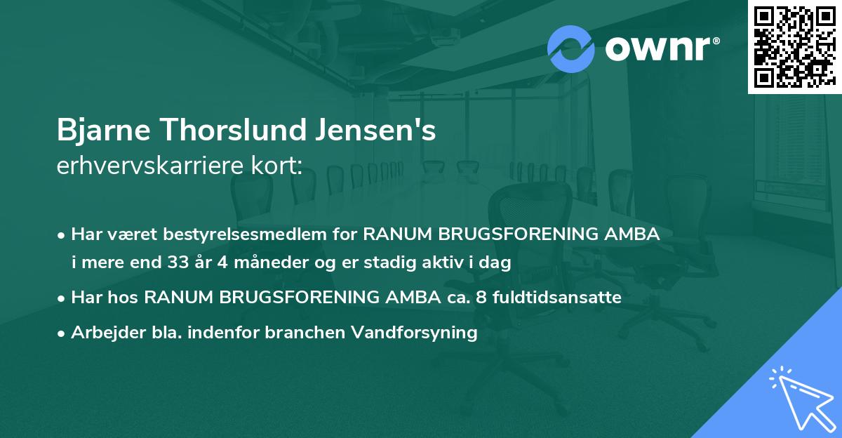 Bjarne Thorslund Jensen's erhvervskarriere kort
