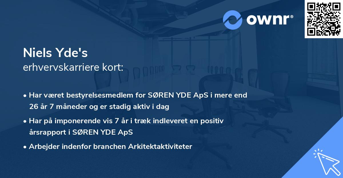 Niels Yde's erhvervskarriere kort