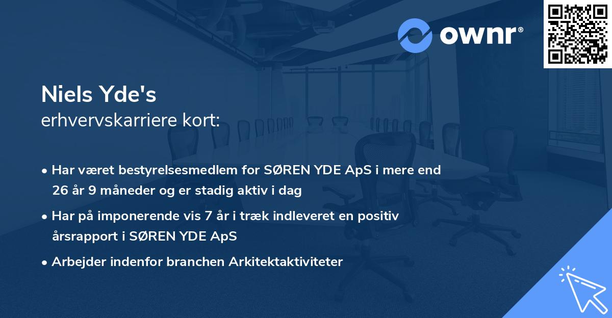 Niels Yde's erhvervskarriere kort