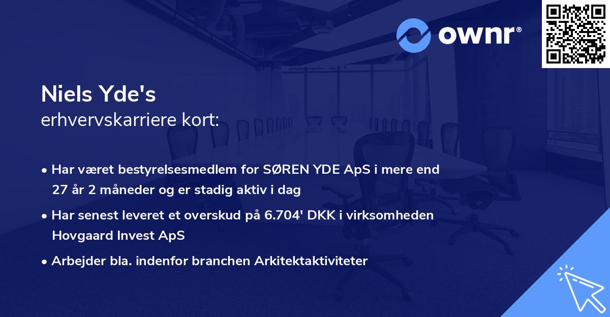 Niels Yde's erhvervskarriere kort
