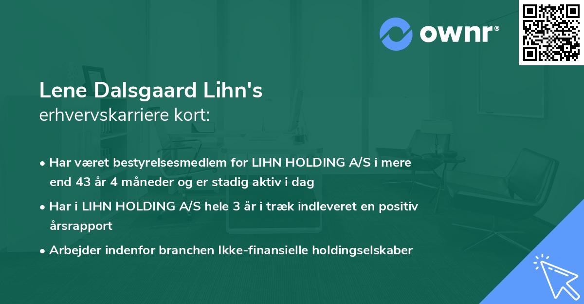 Lene Dalsgaard Lihn's erhvervskarriere kort