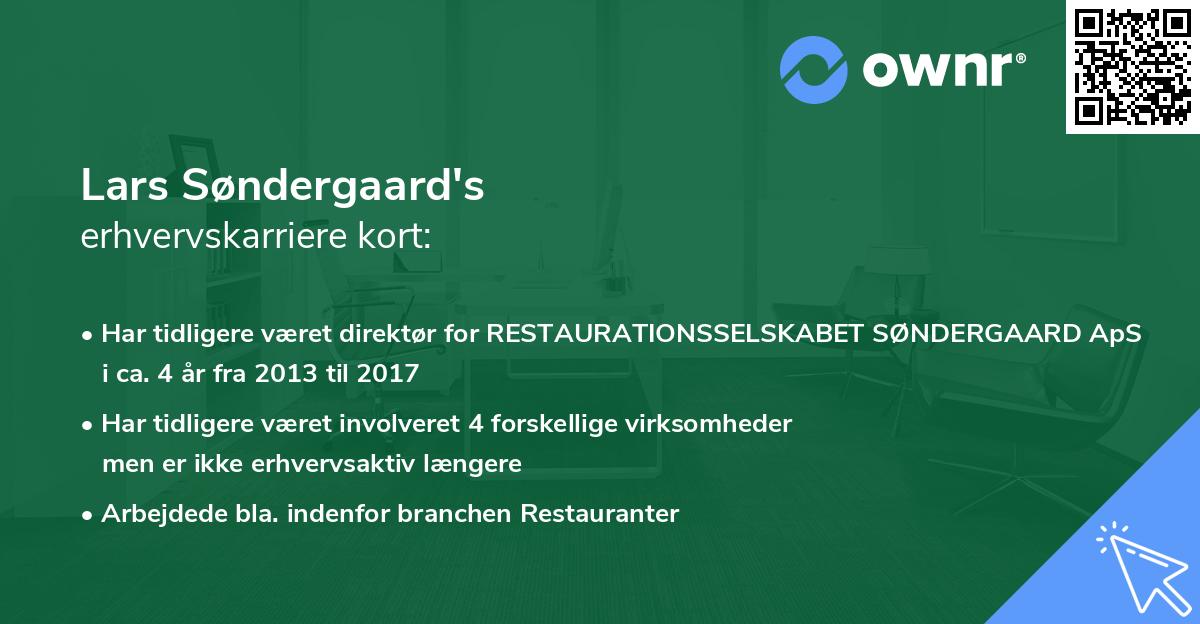 Lars Søndergaard's erhvervskarriere kort
