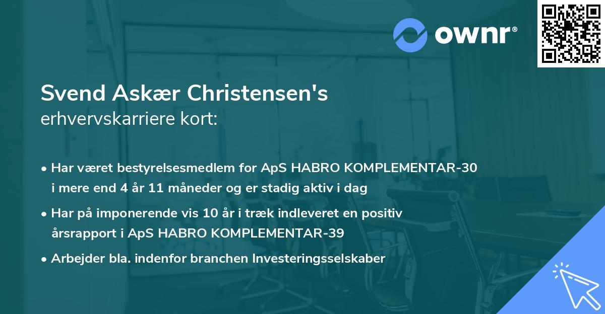 Svend Askær Christensen's erhvervskarriere kort
