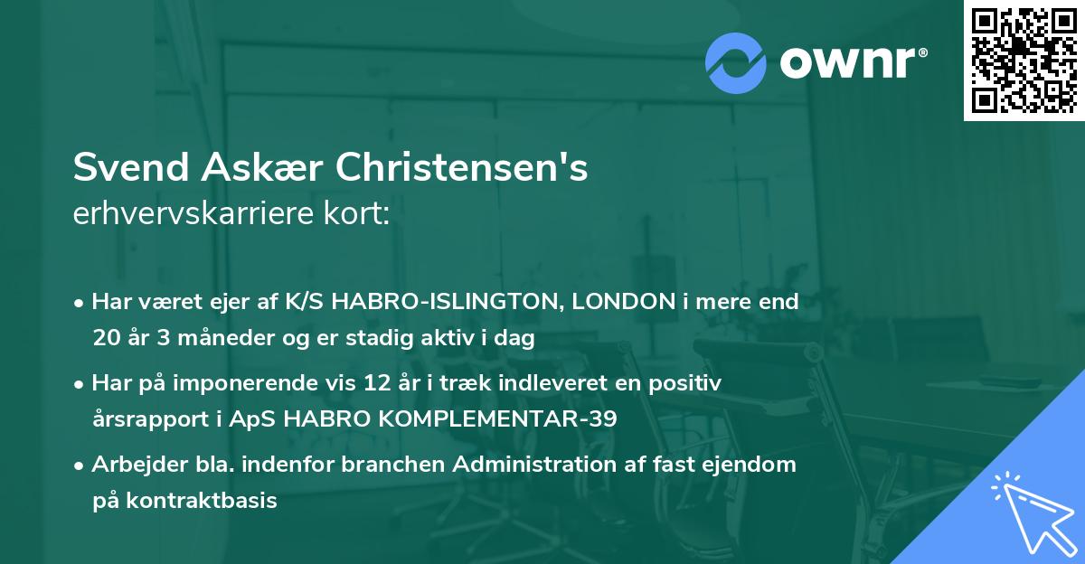 Svend Askær Christensen's erhvervskarriere kort