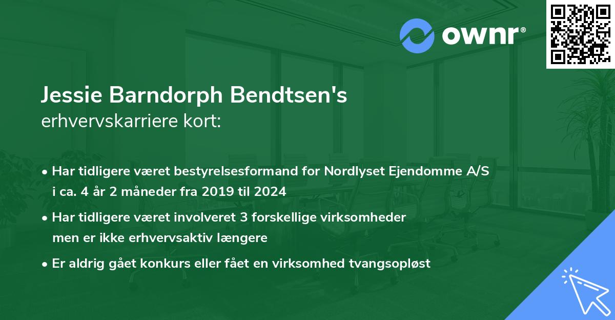 Jessie Barndorph Bendtsen's erhvervskarriere kort