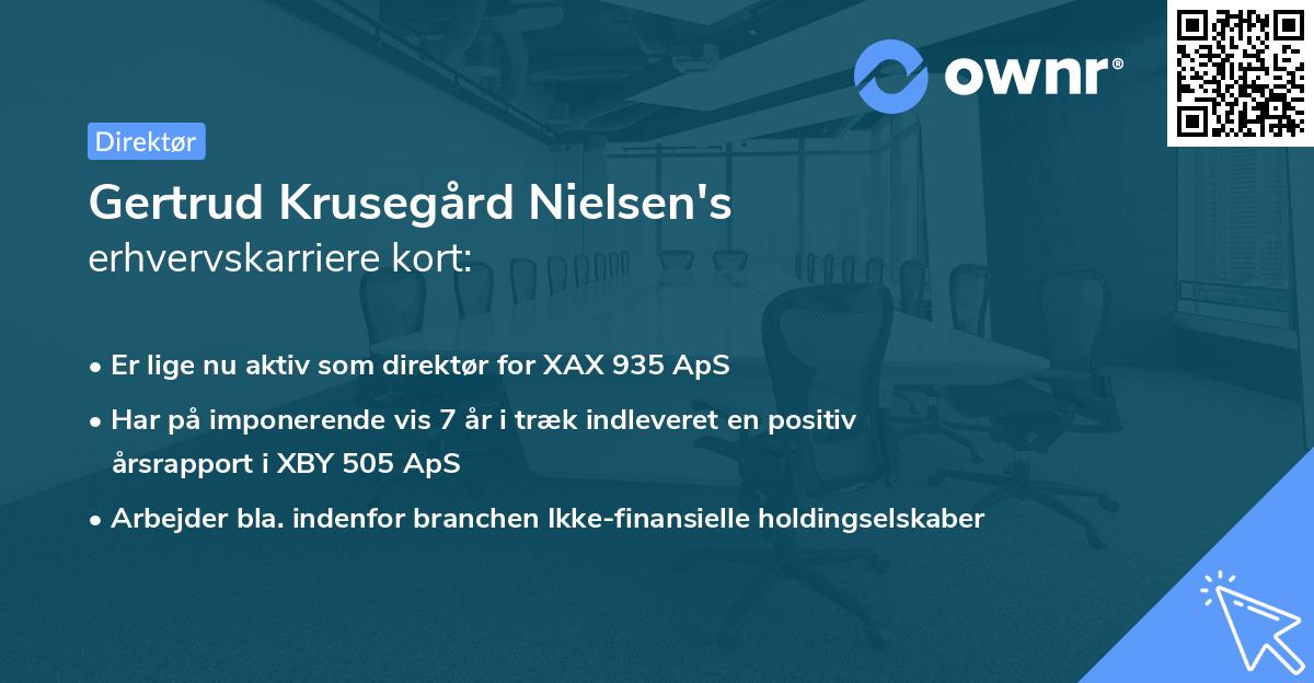 Gertrud Krusegård Nielsen's erhvervskarriere kort