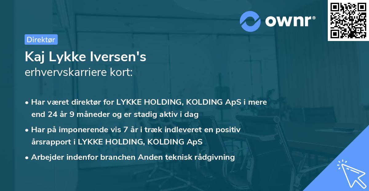 Kaj Lykke Iversen's erhvervskarriere kort