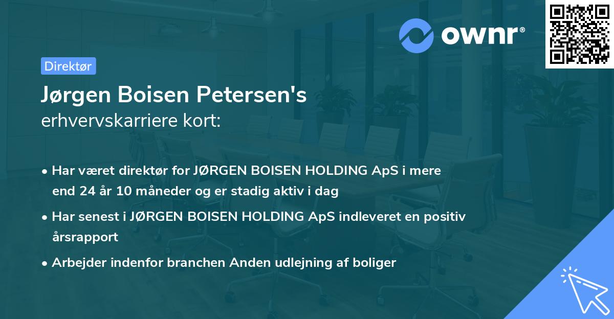 Jørgen Boisen Petersen's erhvervskarriere kort
