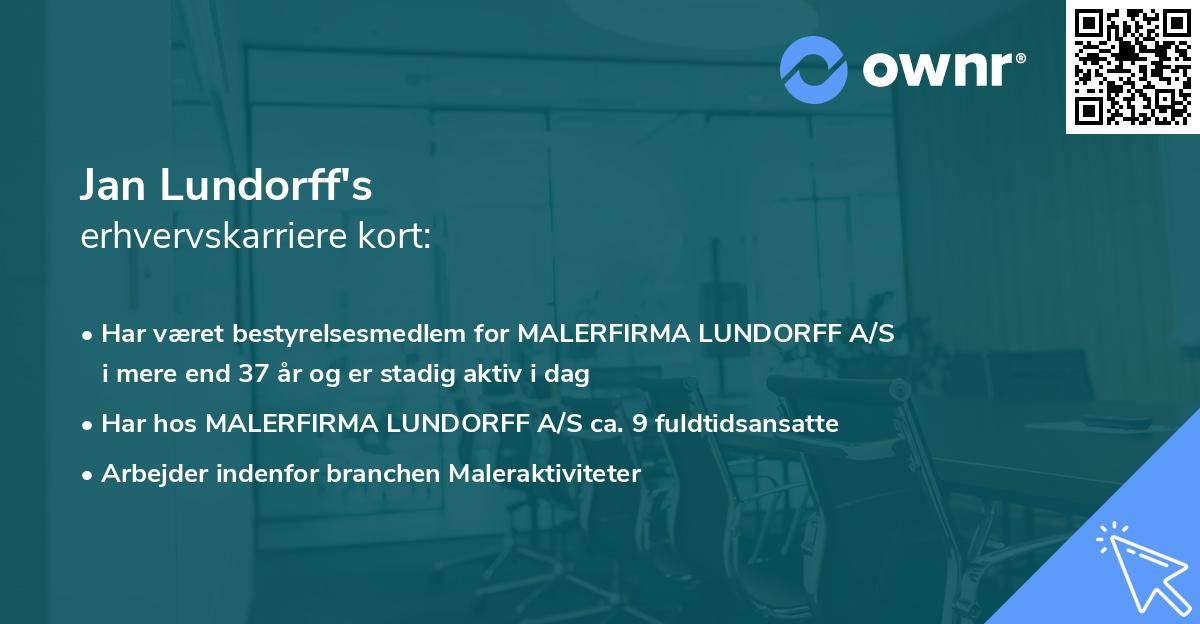 Jan Lundorff's erhvervskarriere kort