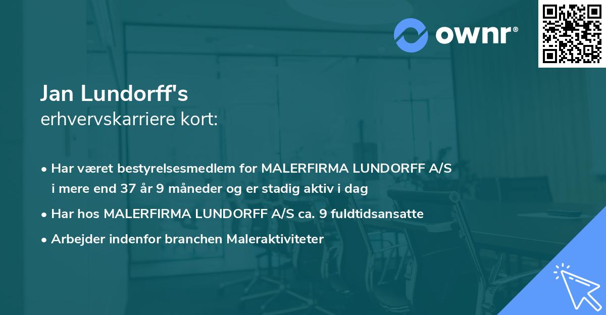 Jan Lundorff's erhvervskarriere kort