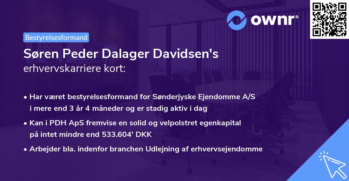 Søren Peder Dalager Davidsen's erhvervskarriere kort