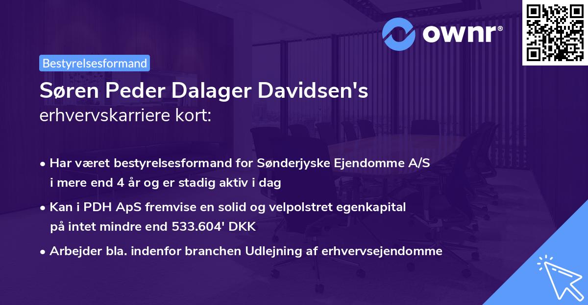 Søren Peder Dalager Davidsen's erhvervskarriere kort