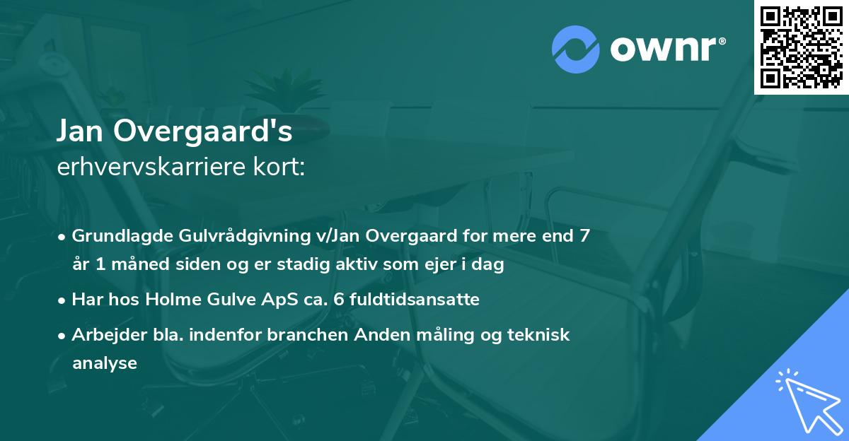 Jan Overgaard's erhvervskarriere kort