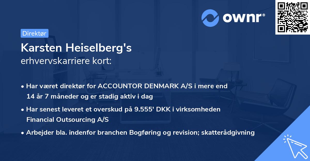 Karsten Heiselberg's erhvervskarriere kort