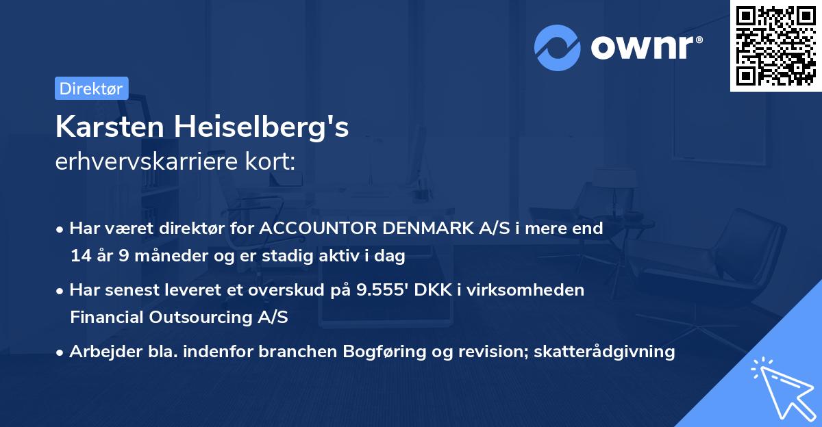 Karsten Heiselberg's erhvervskarriere kort