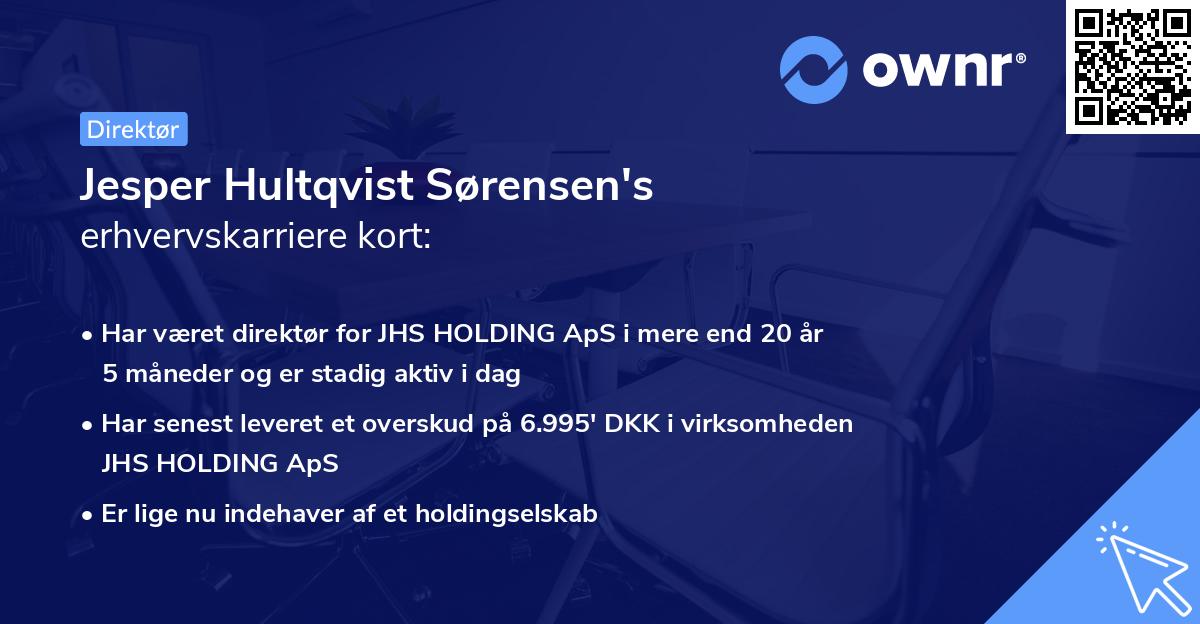 Jesper Hultqvist Sørensen's erhvervskarriere kort