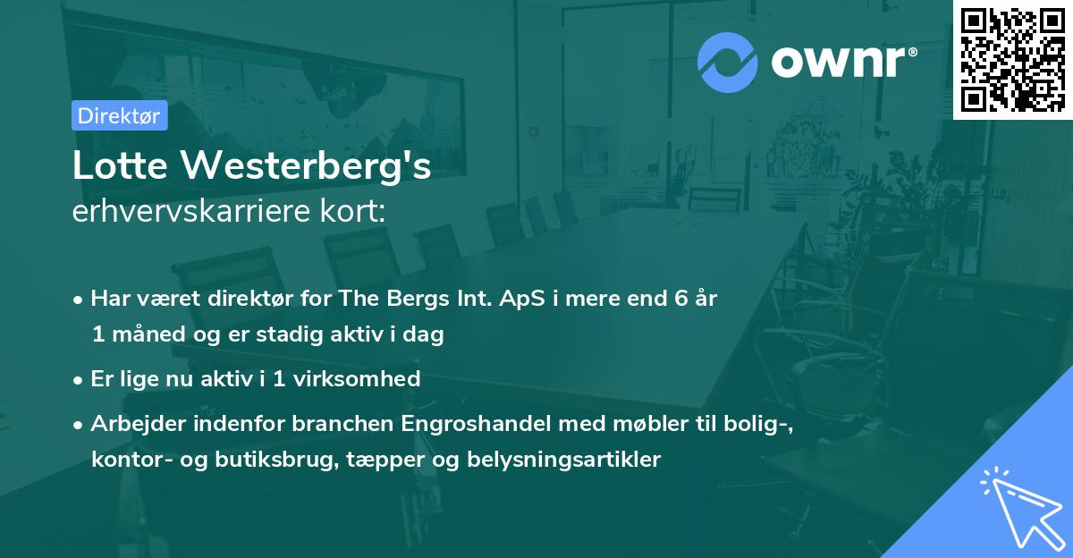 Lotte Westerberg's erhvervskarriere kort