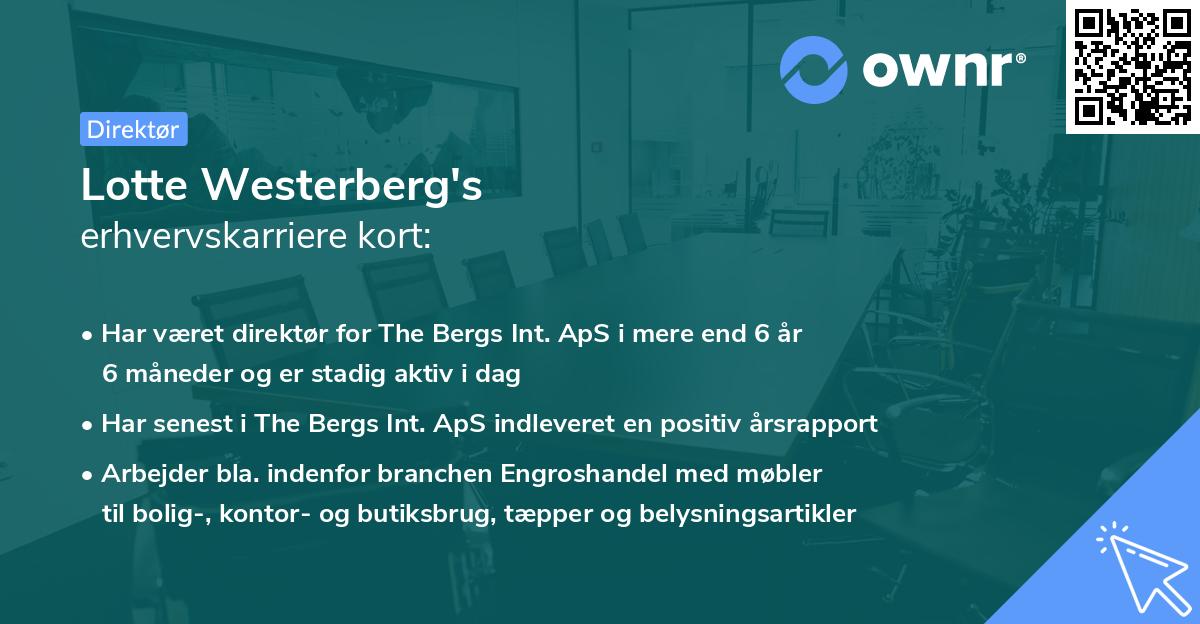 Lotte Westerberg's erhvervskarriere kort