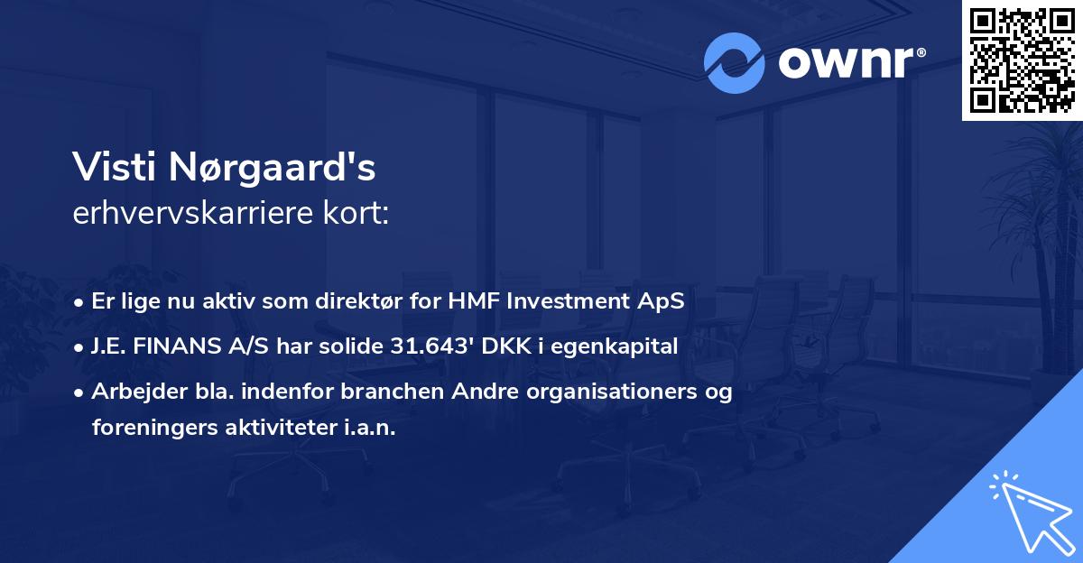 Visti Nørgaard's erhvervskarriere kort