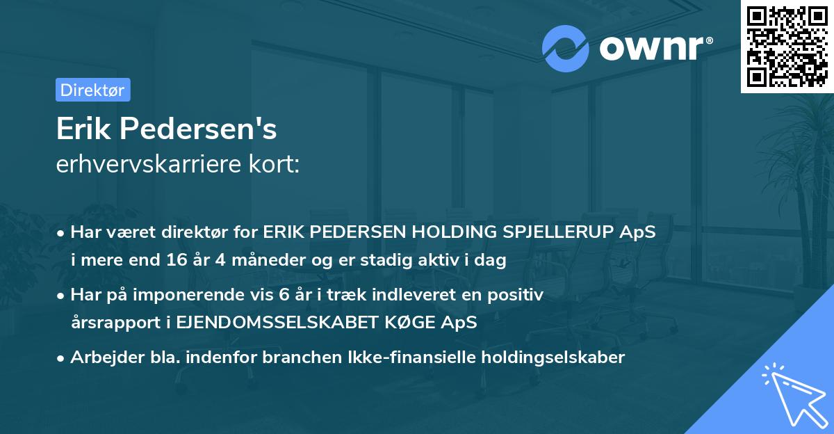 Erik Pedersen's erhvervskarriere kort