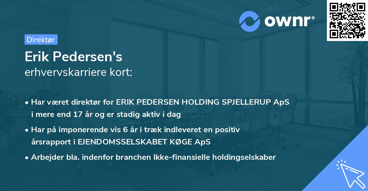 Erik Pedersen's erhvervskarriere kort