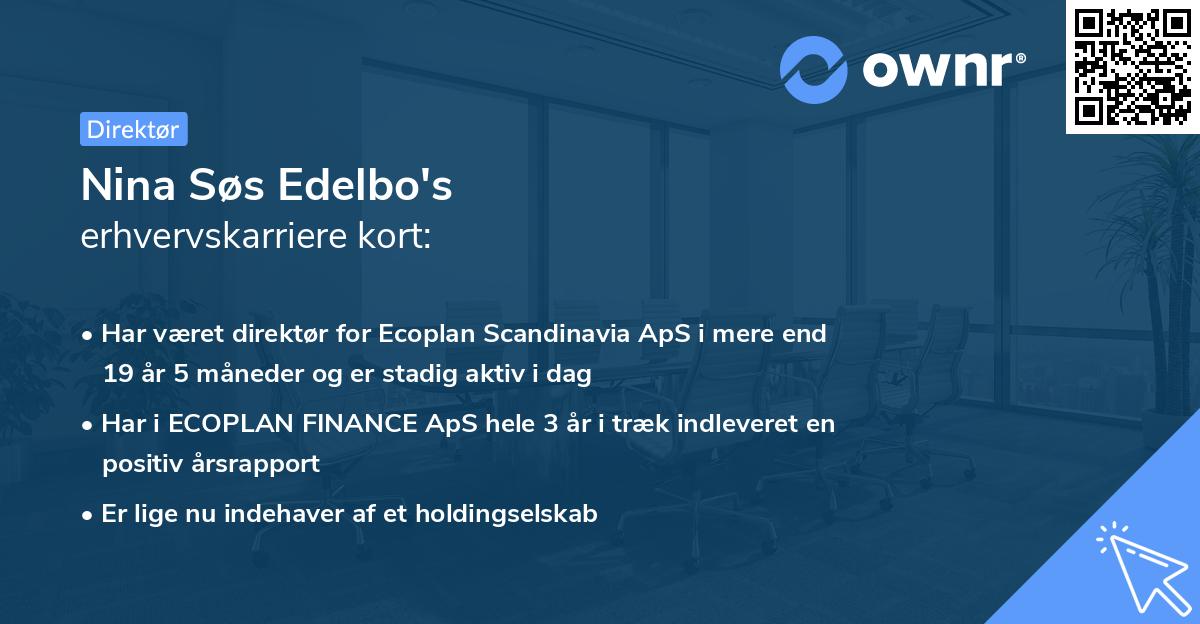Nina Søs Edelbo's erhvervskarriere kort