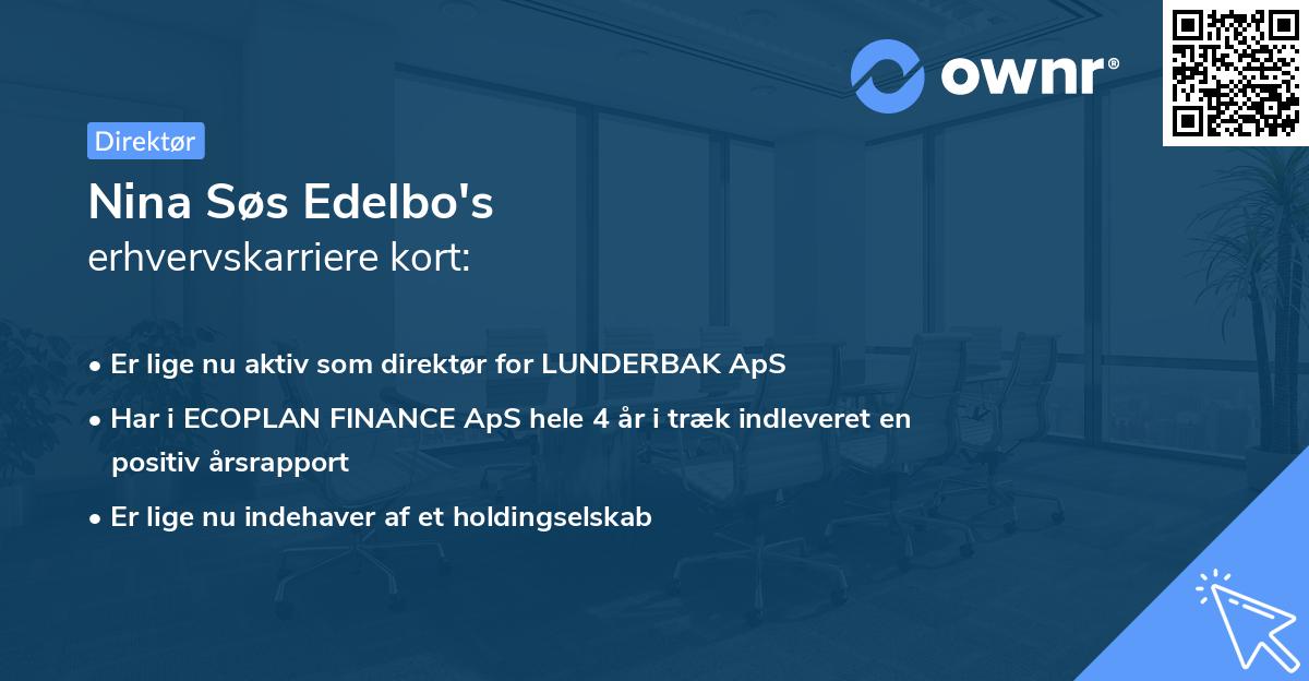 Nina Søs Edelbo's erhvervskarriere kort