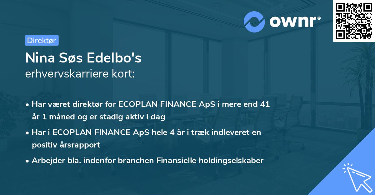 Nina Søs Edelbo's erhvervskarriere kort