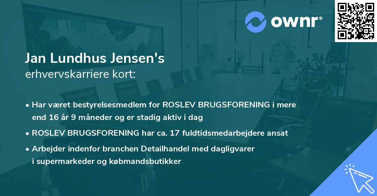 Jan Lundhus Jensen's erhvervskarriere kort
